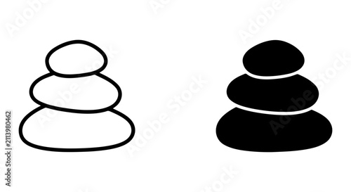Canvas Print Zen Stacked Stones Vector Icons, Balance and Harmony Symbols, Meditation and Wel