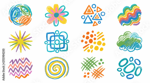 Collection of Abstract Watercolor Shapes and Textures.
