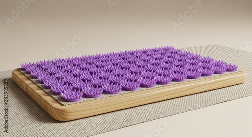 Acupressure Mat with Wooden Base for Relaxation and Pain Relief.