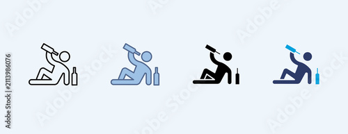 Cuadro en lienzo Unhealthy Lifestyle Multiple Icon Illustration Vector