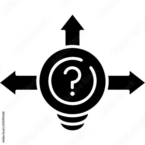 Quadro su tela Solid Fill Uncertainty Icon