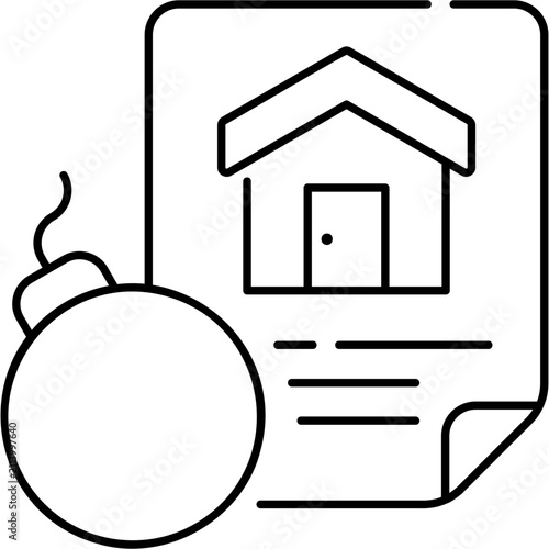 Canvastavla Line Art Debt Icon