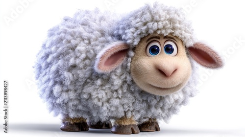 Fluffy cartoon sheep illustration