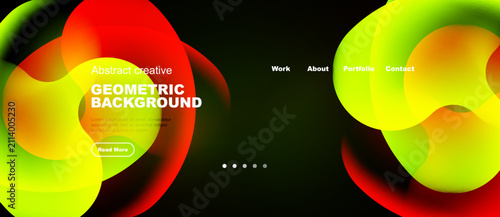 Принти на полотні Dynamic fluid shapes dominate dark background