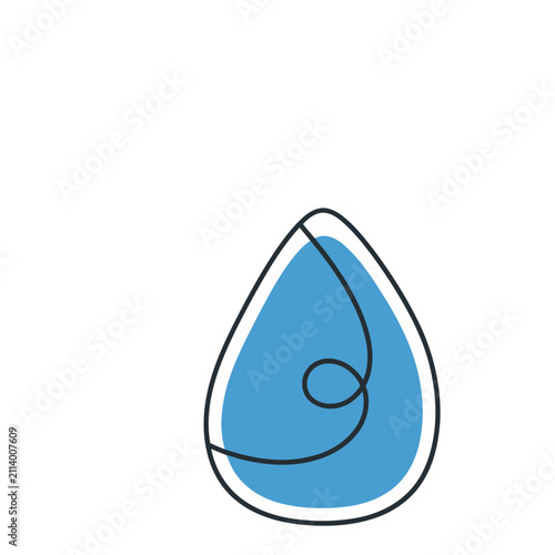 Abstract Blue Drop Shape with Swirl