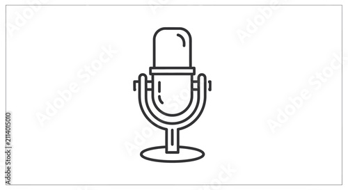 Retro Microphone Icon - Vintage Audio Equipment Symbol