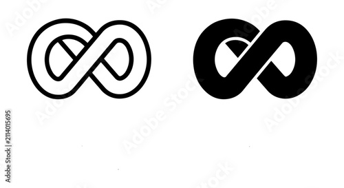 Foto Infinity Symbol Vector Icons, Endless Loop Graphics, Eternal Concept Symbols, Bl