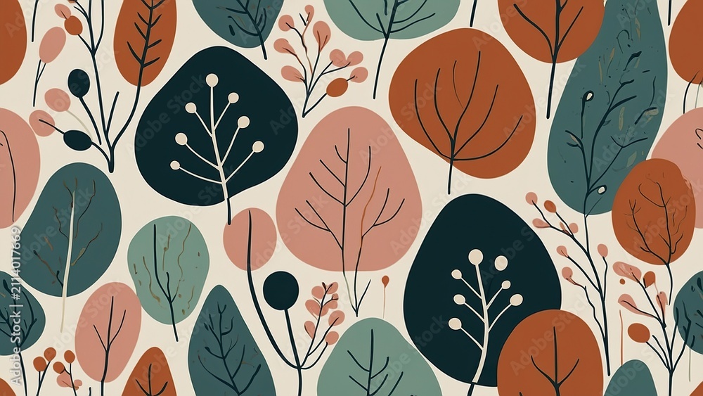 seamless pattern with colorful flowers