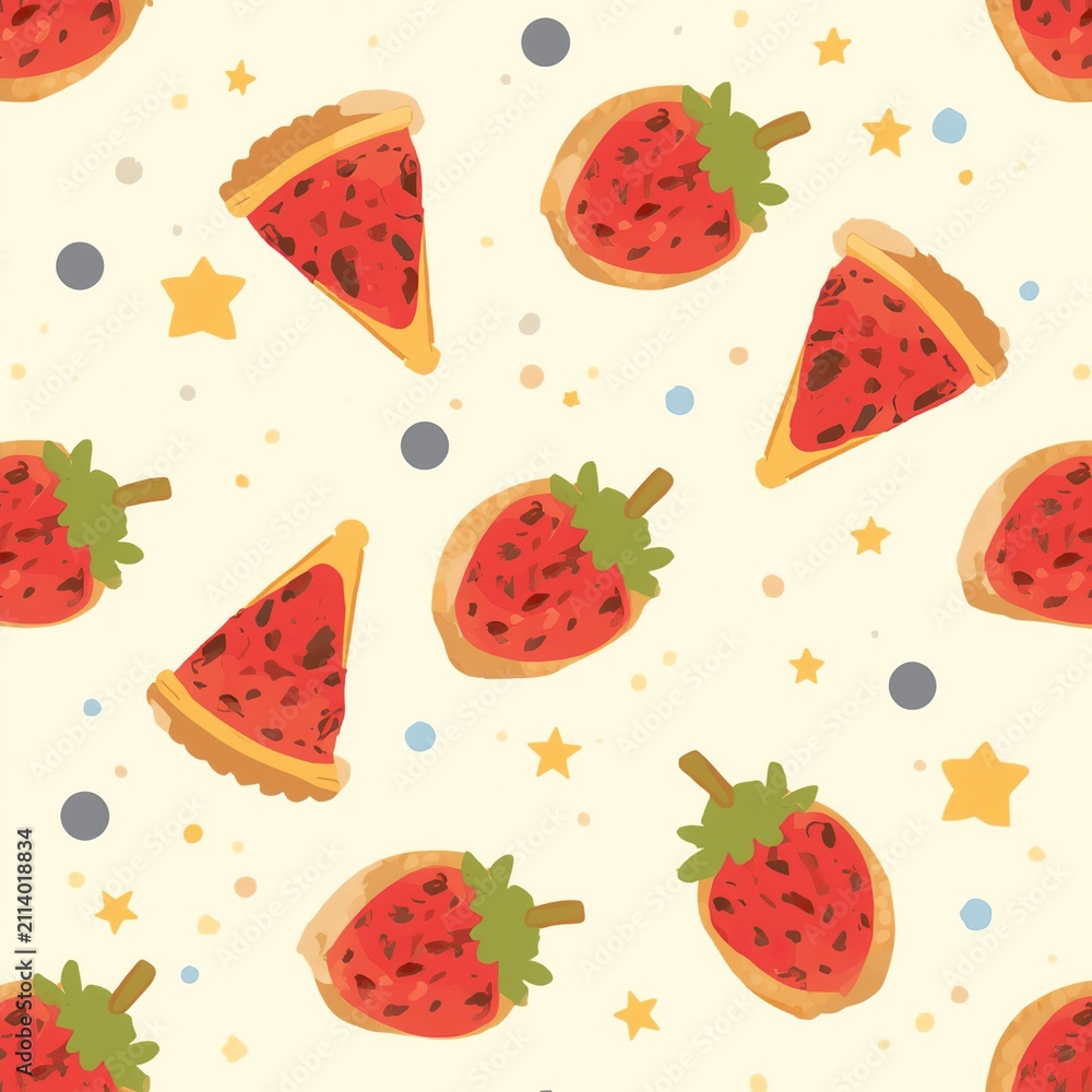 seamless background with strawberry
