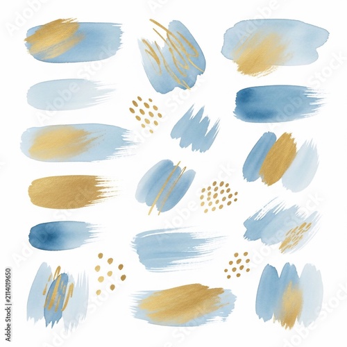 Whispers of Gold on Sky Blue Canvas