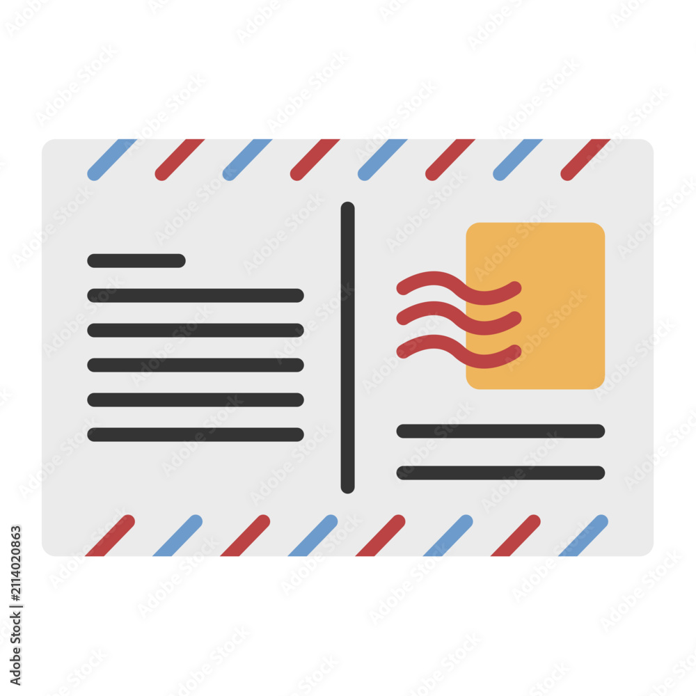 Obraz premium postcard with with stamp icon