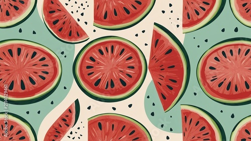 seamless pattern with watermelon