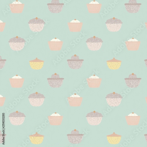 seamless background with cupcakes