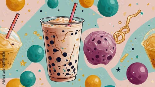 vector illustration of a glass of milk