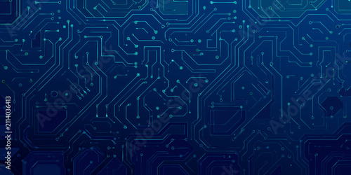 Cuadro en lienzo circuit board pattern on dark blue background electronics technology network con