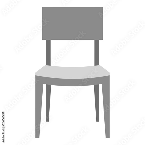 фотографія Simple gray chair with backrest and four legs furniture piece icon