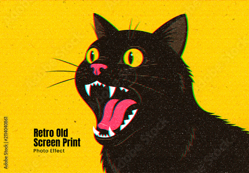 Retro Old Screen Print Photo Effect