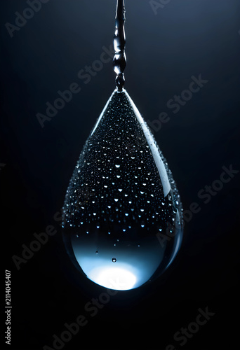 Large water drop with conde...