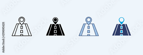 Road Multiple Icon Illustration Vector
