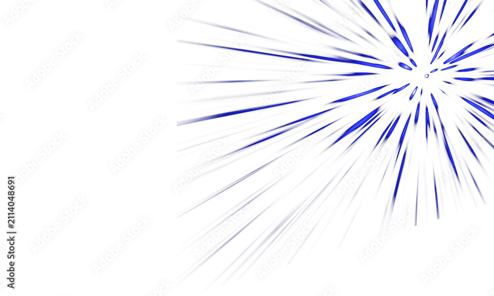 Fototapeta premium Abstract blue light rays speed lines effect isolated on transparent background