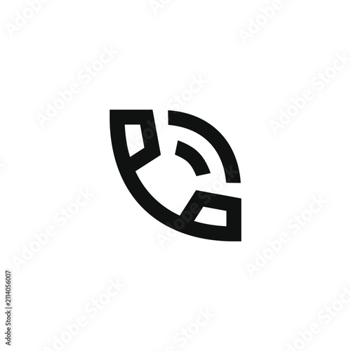 Принти на полотні Phone call with signal waves wireless network icon in minimalist style
