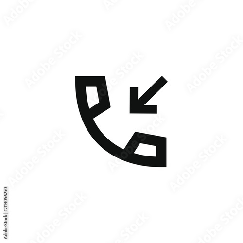 Fotografie Incoming phone call with arrow icon in minimalist style