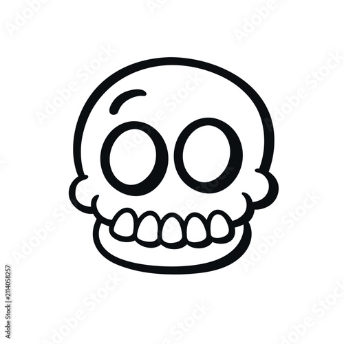 Halloween Skull Doodle Hand Drawn Illustration