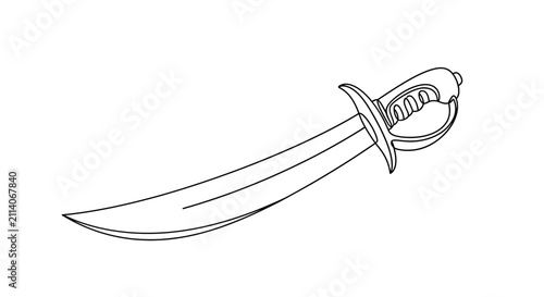 Принти на полотні Pirate Cutlass Sword Outline - Vector Illustration