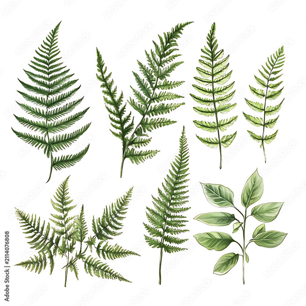 Obraz premium Natural tree or leaf isolated white background for decorate