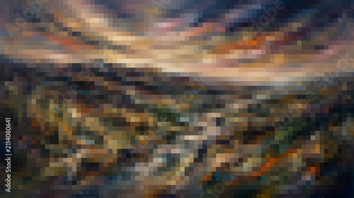 High Resolution Colorful Abstract Pixel Background