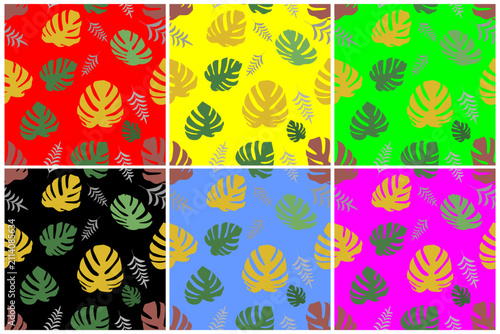 monstera seamless pattern vector