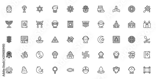 Cuadro en lienzo Spiritual_5287 icon set