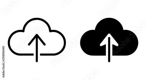 Obraz na plátně Cloud Upload Icons, Data Transfer Symbols, Digital Storage Vector Graphics, Inte