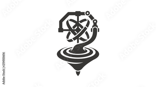 Abstract Robotic Gyroscope Logo Concept