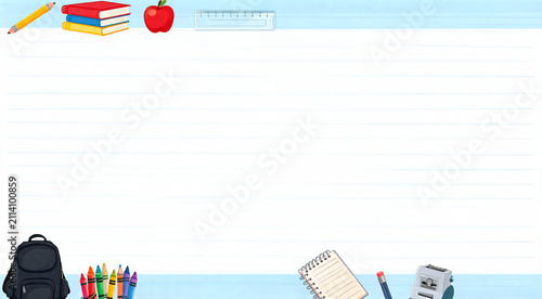 Colorful school supplies create a lively and inviting atmosphere for learning