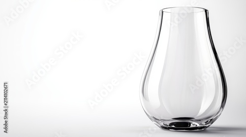 Empty elegant crystal glass vase for minimalist interior home decor design photography
