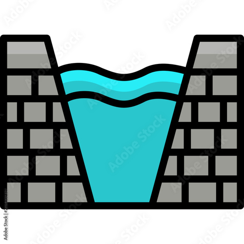 Obraz na plátne canal icon illustration design with filled outline