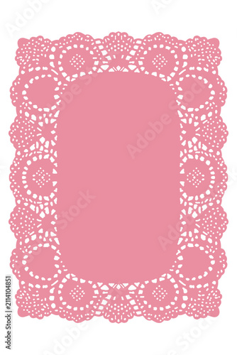 Quadro su tela Pink Rectangular Lace Frame Doily