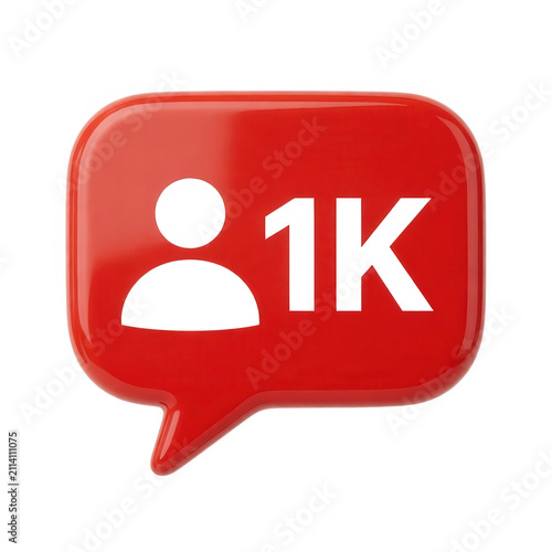 Red Social Media Followers Notification Bubble Transparent Background