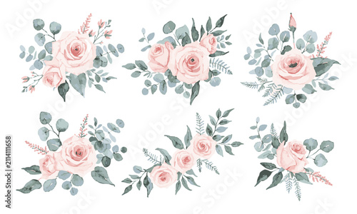 Watercolor Rose Botanical Collection.