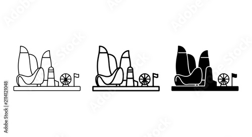 Foto Modern Cityscape Icons, Futuristic Architecture, Abstract Buildings, Urban Desig