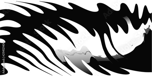 Foto thick blurry abstract black wavy shape resembling a shadowy figure dark silhouet