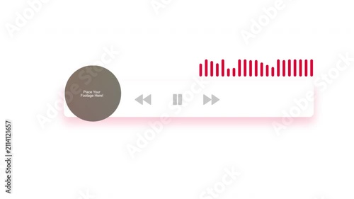 Minimalist Audio Player Interface With Circular Play Button And Progress Bar On White Background