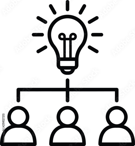 People sharing ideas and collective intelligence concept icon with innovation teamwork thinking