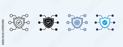 Cyber Security Multiple Icon Illustration Vector