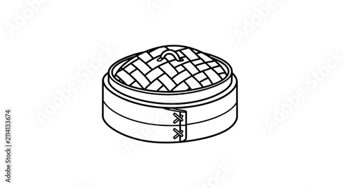 Obraz na płótnie Bamboo steamer basket for dim sum cooking