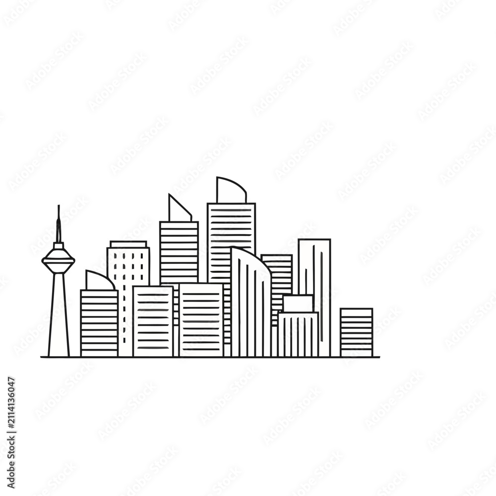 Fototapeta premium Cityscape with modern buildings and tower