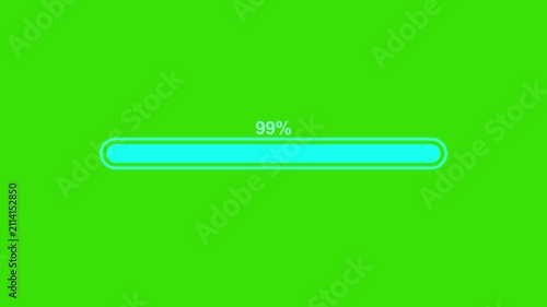 Loading bar with animated progress bar from zero to hundred increasing percentage animation. Gradient progress bar features a segmented. A footage showcasing complete 100 percent loading represented.