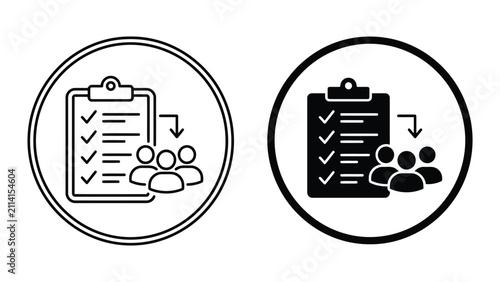 Team management task list checklist icons with checklist management business