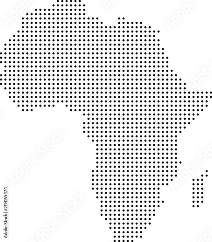 Africa Dotted Map Vector with Pixel Dot Modern Design Isolated on Transparent Background